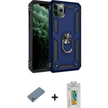 Marsilyan™- iPhone 11 Pro Max Kılıf Ahenk Klasik Koleksiyonu - Siyah Polymer Nano Ekran Koruyucu + Shine Kamera Lens Koruma Cam - Gs