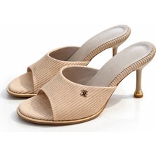 Patron Shoes Kadın Açık Burun 8 cm Topuklu Terlik Rahat Şık Model