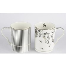 Mikasa Moor Fili E Fiori Siyah Beyaz 2li Kupa 380ML
