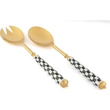 Mikasa Moor Gold Siyah Beyaz Salata Servis Seti