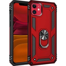 Mudanis Apple Iphone 11 Kılıf Sofya Yüzüklü Silikon Kapak - Kırmızı