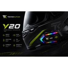 teknokutum Motosiklet Bluetooth Kulaklık 5.3 Çağrı Gürültü Önleyici Rgb Işık Su Geçirmez Kask Kulaklık