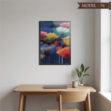 Akıllı Kağıt Cam Görünümlü Yapışkanlı Tablo Çiçek (Model- 76)