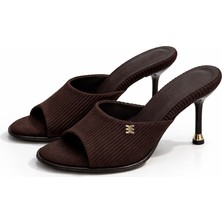Patron Shoes Kadın Açık Burun 8 cm Topuklu Terlik Rahat Şık Model