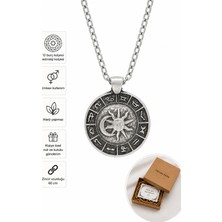 Herşey Nota 12 Burç Astroloji Kolyesi Unisex 60 cm Zincirli Metal Aksesuar