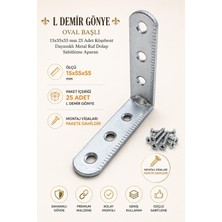 Nzb ( 25 Adet ) L Demir Gönye Oval Başlı 15X55X55 mm Köşebent Dayanıklı Metal Raf Dolap Sabitleme Aparatı