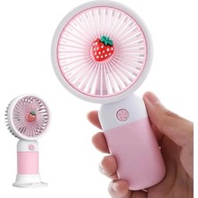 Cep Telefon Tutucu Mini Fan Masaüstü Taşınabilir Çilek Görünümlü El Fanı