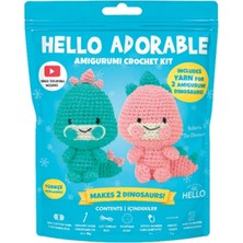 Hello Adorable Roberta The Dınosour - Türkçe Video ve Anlatım Kılavuzlu Amigurumi Örgü Kiti