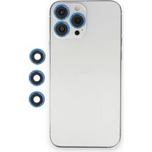 Naturion Newface Apple iPhone 12 Pro Shine Kamera Lens - Mavi
