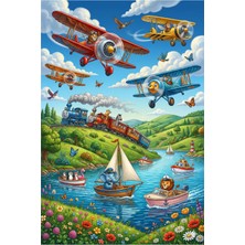 Kartela Halı Huzurlu Orman Kaymaz Taban Çocuk Oyun Halısı - 60 x 90 cm