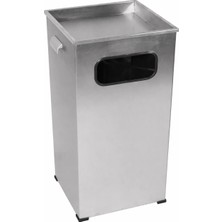 Hijyen Dükkanı Metal Kare Kumluklu Dış Mekan Küllük 430 Kalite Paslanmaz Çelik 63 Litre Büyük Boy Kare Gövde Çöp Kovalı Küllük S-199
