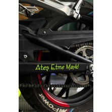 Banxtre Motor-Araba-Kask Için Neon Sarı Renk' Ateş Etme Mayk' Sticker Etiket (20CM)