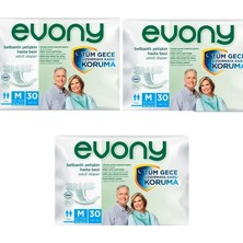 Evony Belbantlı Yetişkin Hasta Bezi Medium 90 Adet 3X30 Paket M