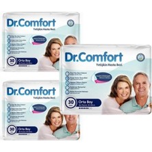 Dr.Comfort Dr. Comfort Belbantlı Medium Orta Boy Hasta Bezi 90 Adet 3X30 Paket M