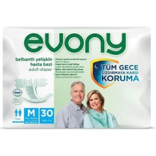 Evony Belbantlı Yetişkin Hasta Bezi Medium 30 Adet 1X30 Paket M
