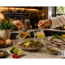 Shopping Fission Li Cam Sosluk Yağlık Seti Şeffaf Cam Sirkelik Salata Sosluğu Şık Sunumluk 260 ml