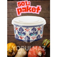 Yorulmaz Ambalaj 🍲✨ Sızdırmaz Kapaklı 14 Oz Karton Çorba Kasesi 50’li – Şık Tasarım, Güvenli Taşıma, Paket Servis Için Ideal Kullan At Yemek Kabı! ✨📦