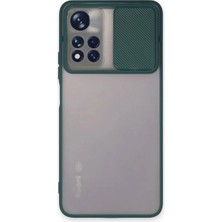 Uravas Store Note 11 Pro Plus 5g Kılıf Palm Buzlu Kamera Sürgülü  - Yeşil