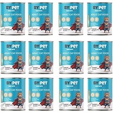Uravas Store Bypet Balık Etli Yetişkin Kedi Konservesi, Yüksek Proteinli, 12 Adet