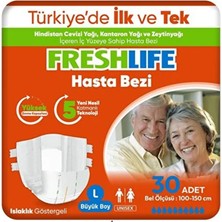 Freshlife Belbantlı Large Büyük Boy Hasta Bezi 30 Adet 1X30 Paket L