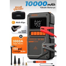 Aetcr Akü Takviye Cihazı 10.000MAH 4-In-1 Hava Kompresörü Powerbank Sos Fener A8822 Auhma