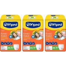 Canped Emici Külot M Beden Orta Boy Hasta Bezi 90 Adet 3X30 Paket
