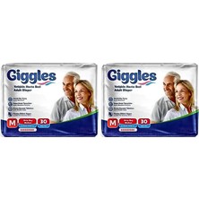 Giggles Belbantlı Yetişkin Hasta Bezi Medium 60 Adet 2X30 Paket M