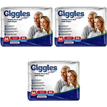Giggles Belbantlı Yetişkin Hasta Bezi Medium 90 Adet 3X30 Paket M