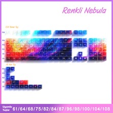 Silabor 120 Tuş Yarı Saydam Keycaps, Nebula Renkli Kristal Klavye Tuş Kapakları Tüm Mekanik - Manyetik Klavyeler ile Uyumludur.