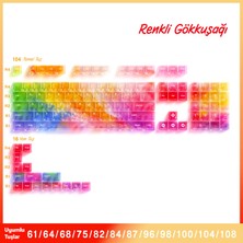 Silabor 120 Tuş Yarı Saydam Keycaps, Gökkuşağı Renkli Kristal Klavye Tuş Kapakları Tüm Mekanik - Manyetik Klavyeler ile Uyumludur.