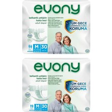 Evony Belbantlı Yetişkin Hasta Bezi Medium 60 Adet 2X30 Paket M