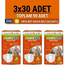 Freshlife Belbantlı Medium Orta Boy Hasta Bezi 90 Adet 3X30 Paket M