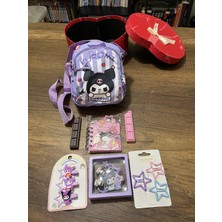 Özel Kutuda Set Kuromi Sanrio 17 Parça Hediye Seti Doğum Günü Karne Bayram Hediyesi