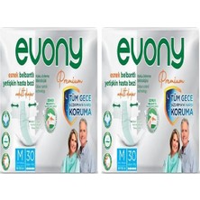 Evony Premium Belbantlı Yetişkin Hasta Bezi Medium 60 Adet 2X30 Paket M