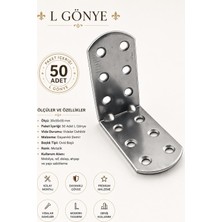Nzb Oval Başlı L Demir Gönye 30X55X55 mm Vida Dahil Dayanıklı Metal Köşe Bağlantı Aparatı (50 Adet)