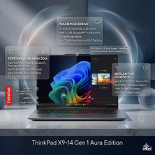 Lenovo Thinkpad X9-14 Gen 1 Aura Edition Intel Core Ultra 7 258V 32GB 1tb SSD 14" Dokunmatik Ekran OLED Wuxga Windows 11 Pro 21QA002KTX Taşınabilir Bilgisayar