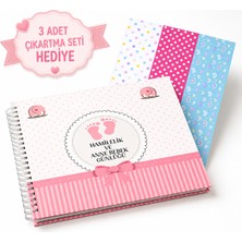 Nobbystar Polabook Pembe Hamilelik ve Anne Bebek Günlüğü Bebek Anı Defteri 0-1 Yaş Albümü Sticker Hediyeli