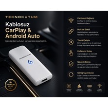 teknokutum Kablosuz Carplay Android Auto Dönüştürücü Adaptör Usb-C
