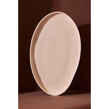 Perotti Roma Beige Porselen Kayık Tabak 31.4x19x3.1 cm