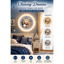 Mars Concept Çocuk Odası Denizci Temalı LED Tavan  & Duvar  Lambası  50CM │ 3 Renk  Işık - Günışığı / Sarı / Beyaz