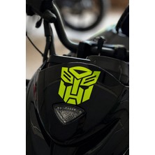 Banxtre Motor ve Kask Için Neon Sarı Renk Transformers Sticker Etiket (1 Adet)Z