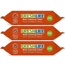 Freshlife Hasta Vücut Temizleme Islak Mendil Havlu 50 Yaprak Xl 3 Li Set 2xl