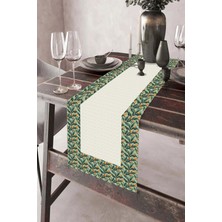 Dekomod 40X140CM Dokuma Leke Tutmaz Baskılı Tay Tüyü Kumaş Masa Örtüsü Dekoratif Runner Yıkanabilir