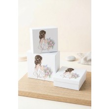 Creapack Gelin Bohçası, 3' Lü Set, Gelin Çeyiz Kutusu, Gelin Hediye Kutusu, 3 Boy Gelin Kutusu