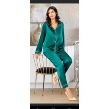 Uslucan Alışveriş Freshness 2045 Saten Gömlek Yaka Patlı Pijama Takımı