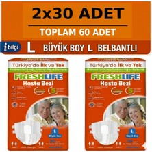 Freshlife Belbantlı Large Büyük Boy Hasta Bezi 60 Adet 2X30 Paket L