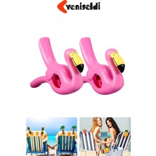 4 Adet Pembe Flamingo Plaj Havlu Mandal Klipsi – Güçlü Tutuş ve Taşınabilir