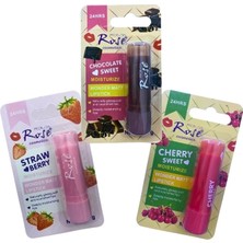 Frefly Store Yoğun Etkili Dudak Koruyucu Nemlendirici Balm Kiraz Çilek Çikolata (3lü Set)