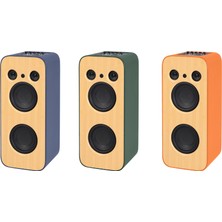 Hakopro 130W Ekstra Bass 9000 Mah Mikrofonlu Yeşil Deri Hoparlör H704Y