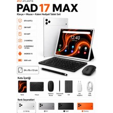 Shopfocus Pad 17 Max Tablet Btk Kayıtlı Sım Kart Uyumlu Klavye+Mause+Kalem+Kulaklık+Şarj+Ekran Koruyucu+Kılıf Full Set 2 Kameralı Çocuk Öğrenci Genç Tablet